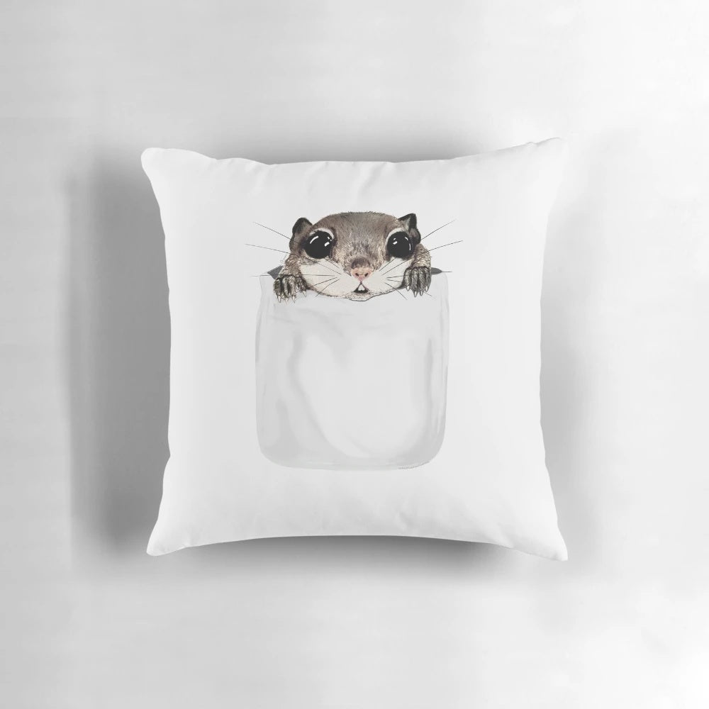 Soft, plush flying squirrel pillow perfect for wildlife rehabilitation lovers