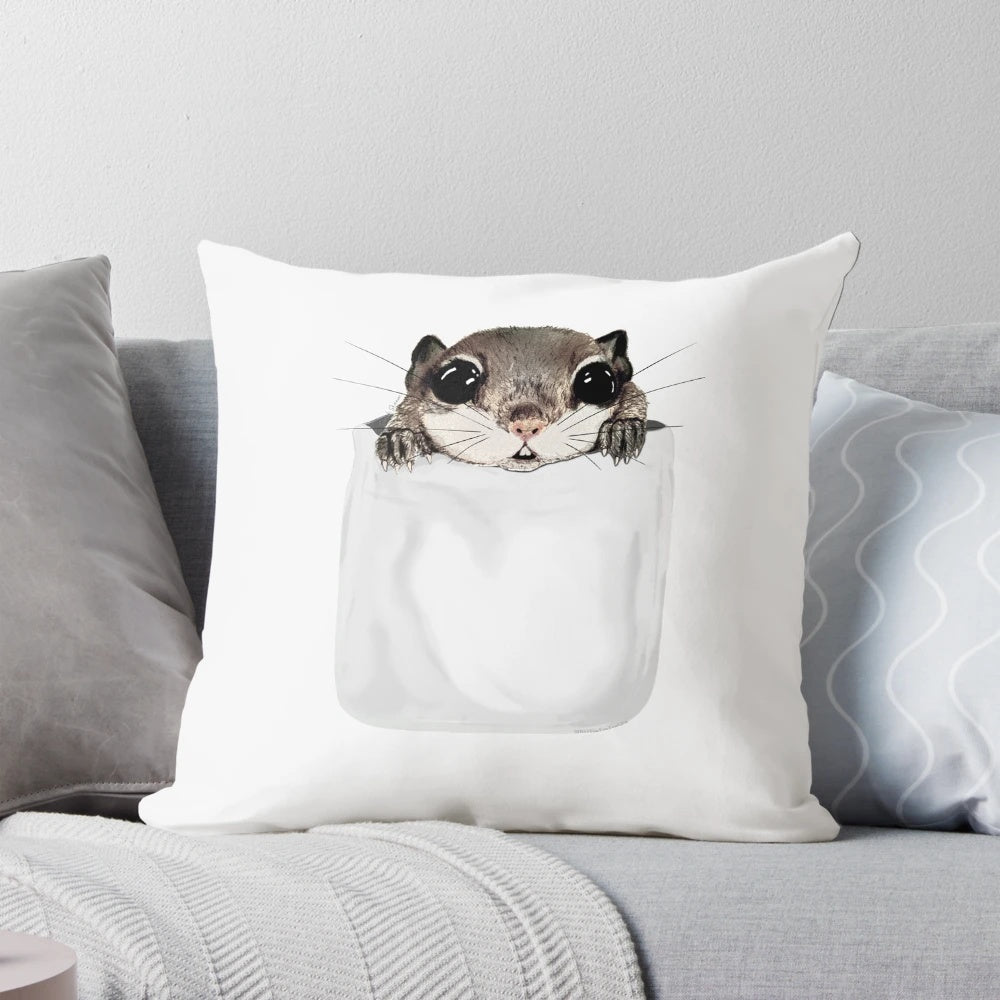 Soft, plush flying squirrel pillow perfect for wildlife rehabilitation lovers