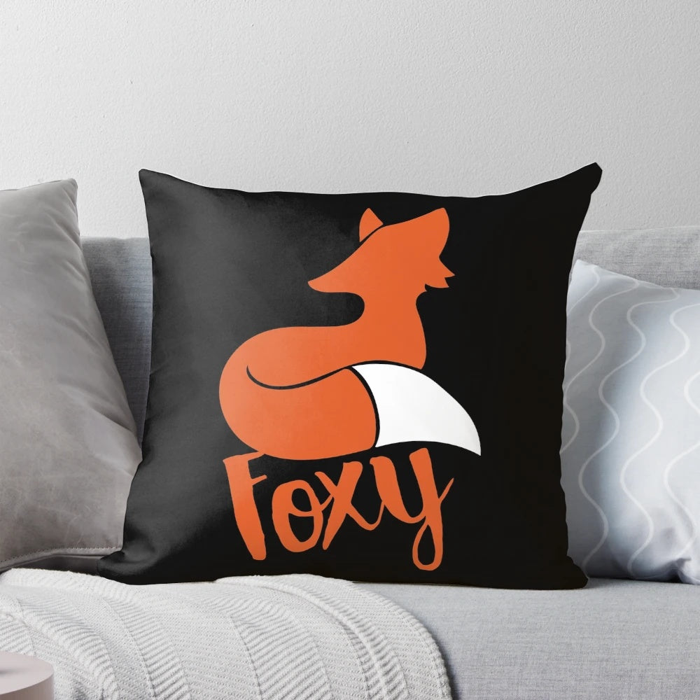 Soft, plush fox pillow with a cute, furry design