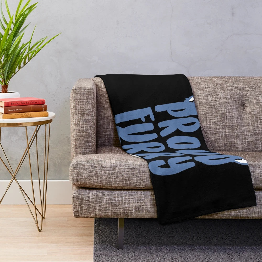 Soft and cozy plush furry blanket with animal-themed design