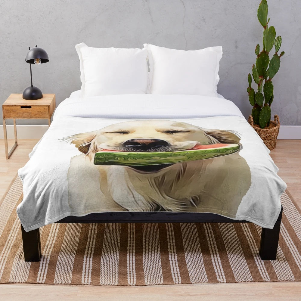 Golden retriever plush blanket