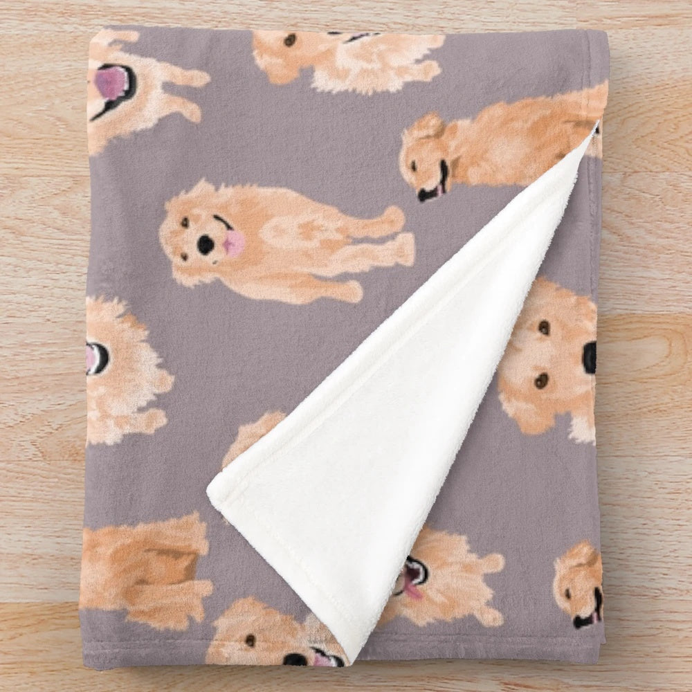 Golden retriever plush blanket