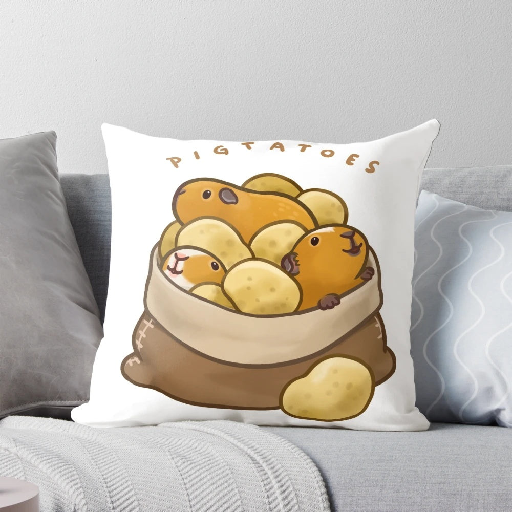 Soft and snuggly guinea pig-shaped pillow sack in the shape of a potato, perfect for pets and animal lovers