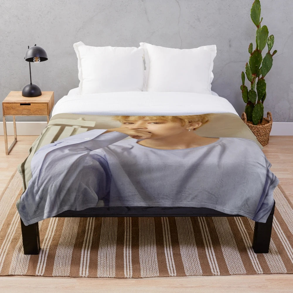 Soft and cozy Jimin-inspired plush blanket