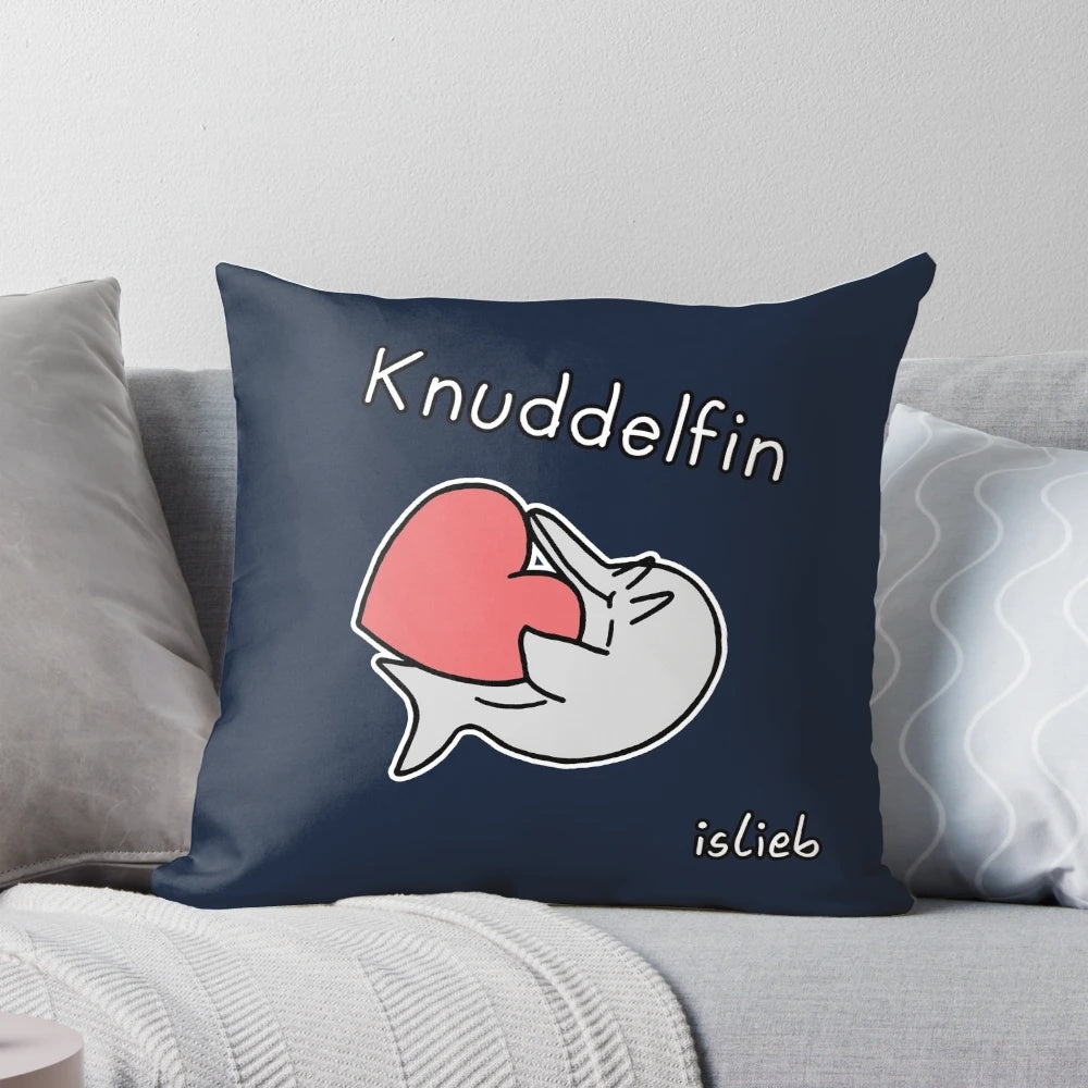 Cuddly and huggable dolphin-shaped pillow made by Islieb, a plush animal brand known for their high-quality and adorable designs.