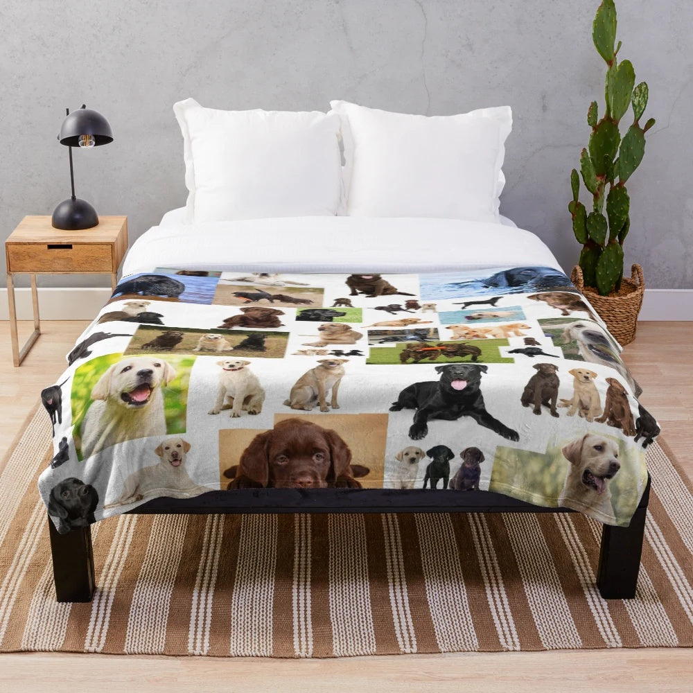 Labrador Retriever Dog Collage Plush Blanket