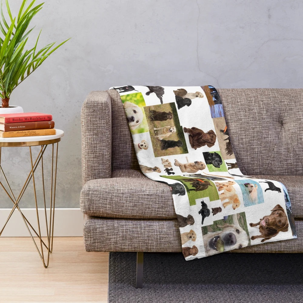 Labrador Retriever Dog Collage Plush Blanket
