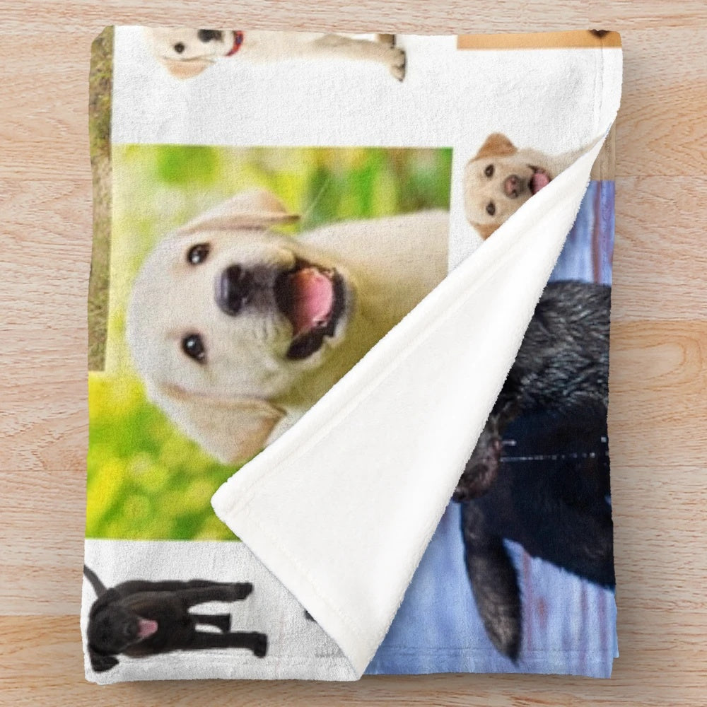 Labrador Retriever Dog Collage Plush Blanket