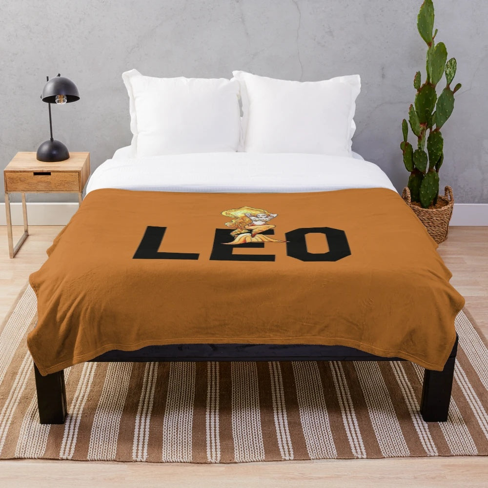 Soft and cozy leo mermaid plush blanket