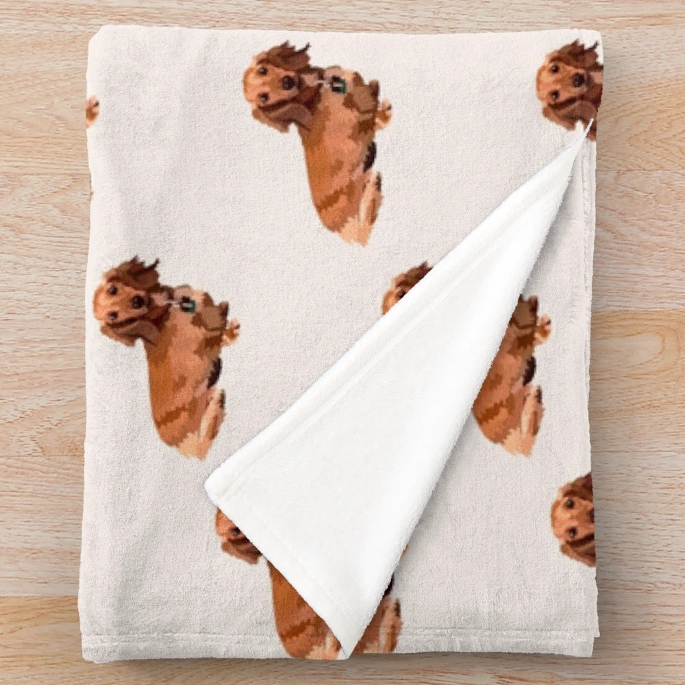 Long haired dachshund plush blanket