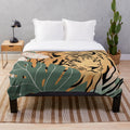 Cozy mother tiger plush blanket with soft, snuggly material