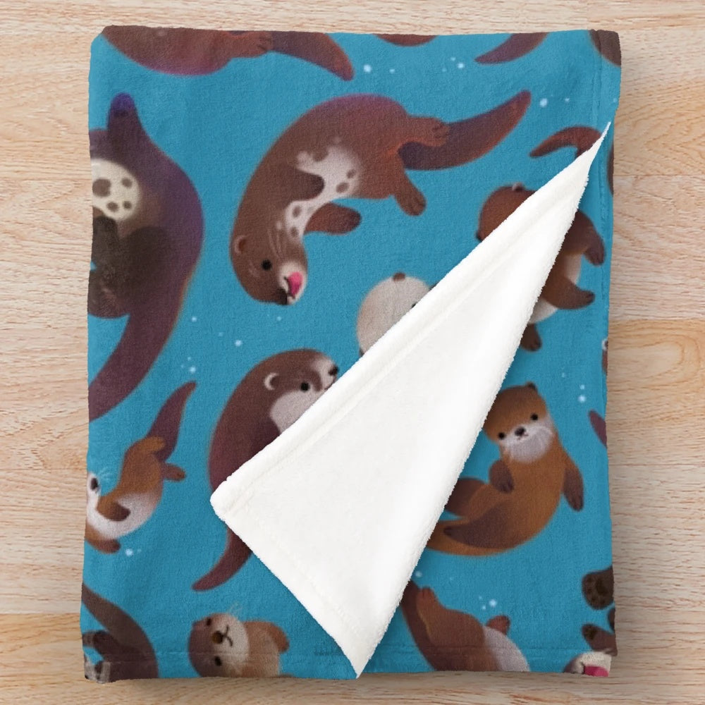 Otter Plush Blanket - Soft, Cozy, and Adorable for All Otter Fans