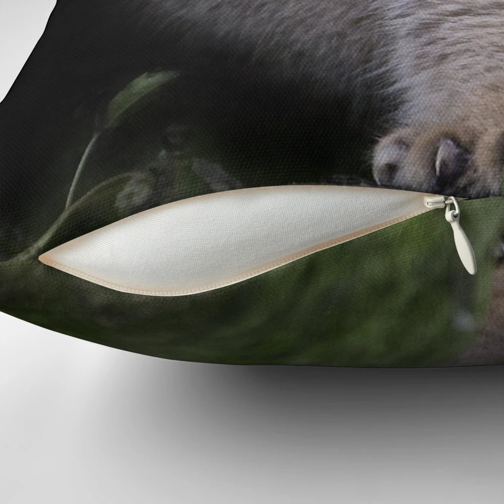 Soft, realistic plush pillow in the shape of a pallas cat, also known as a manul.