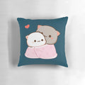Soft and fluffy peach cat plush pillow in a romantic, kawaii style