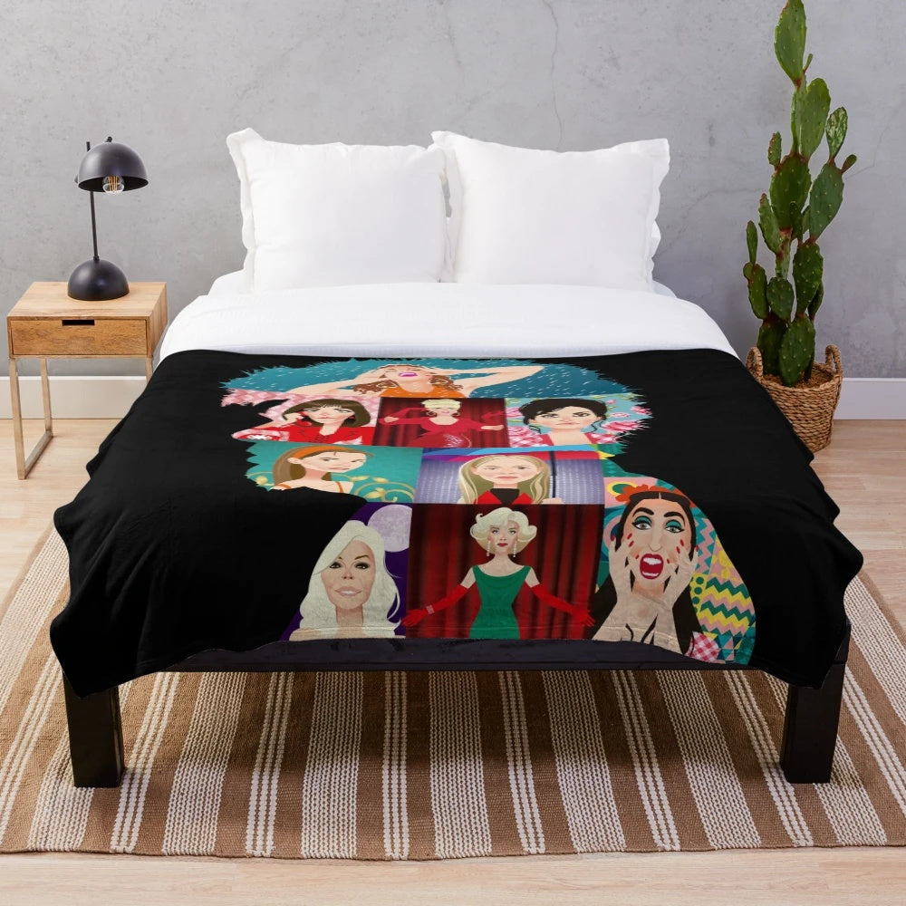 Soft and cozy plush blanket featuring artwork of Spanish film director Alejandro Mogolloart