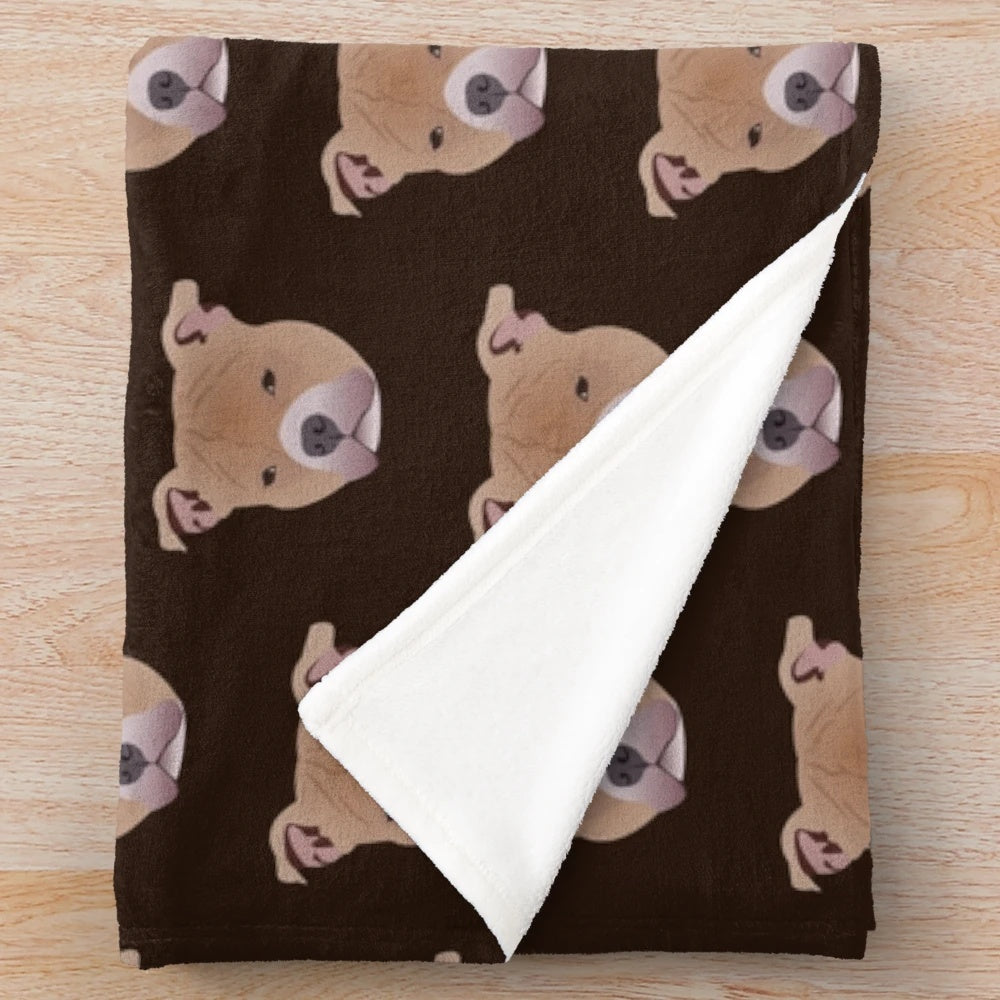 Adorable pitbull puppy plush blanket