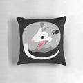 Soft, plush possum pillow with a cute, screaming expression perfect for possum lovers and meme enthusiasts.