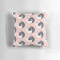 Soft and plush pillow featuring a cuddling rat design in soothing blue and white colors.