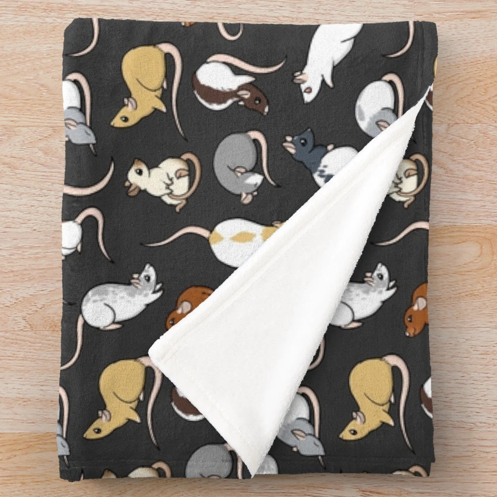 Soft and Plush Rat Pattern Blanket for Rat Lovers