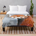 Red panda plush blanket with watercolor art design