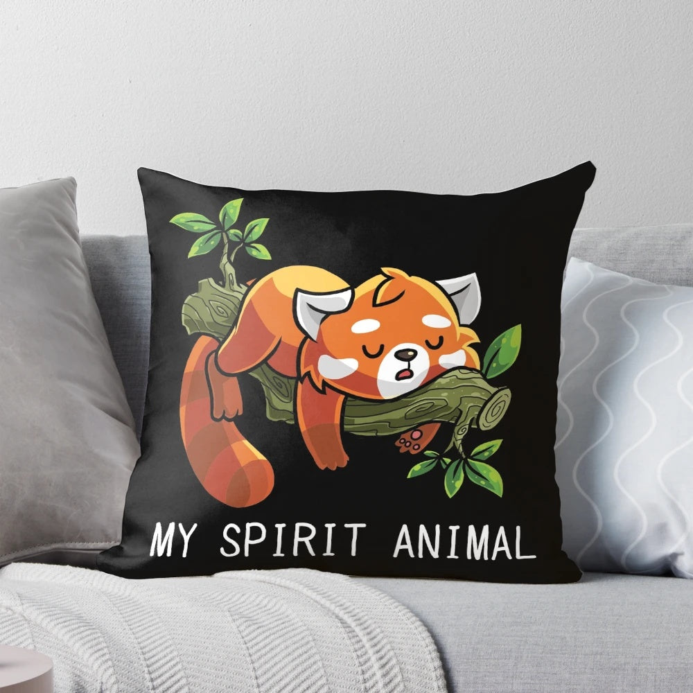 Decorative red panda throw pillow for animal enthusiasts