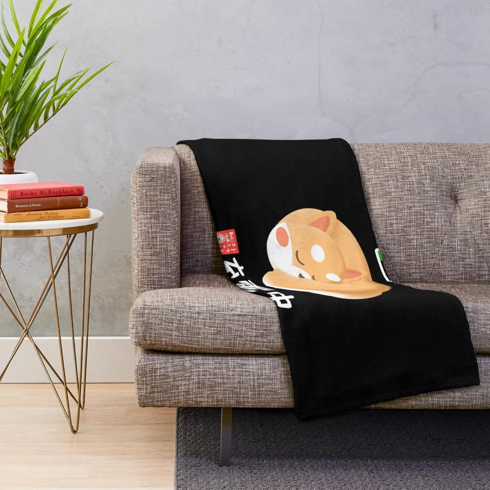 Shiba Inu plush blanket with charging design