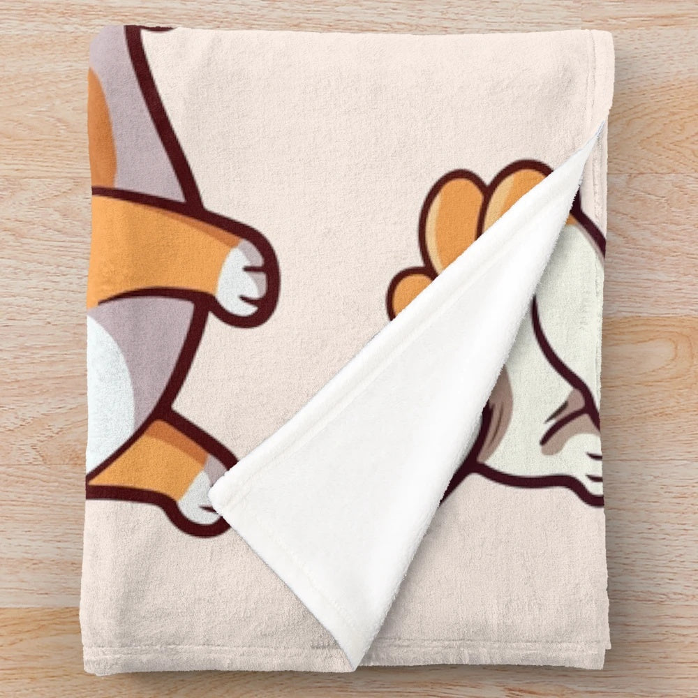 Shiba Inu Plush Blanket with Cute Expressions