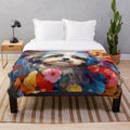 Cozy shih tzu plush blanket with adorable dog art design