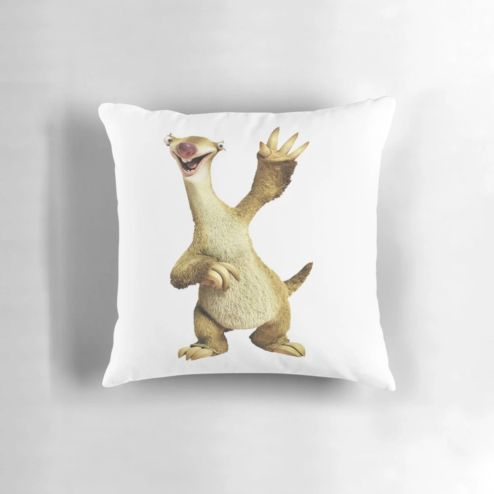 Soft and huggable Sid the Sloth plush pillow, perfect for cartoon and animal lovers.