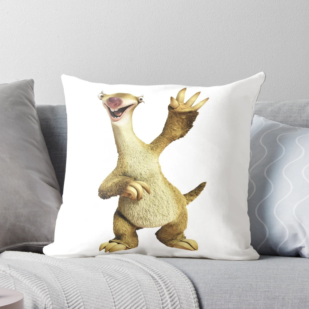 Soft and huggable Sid the Sloth plush pillow, perfect for cartoon and animal lovers.
