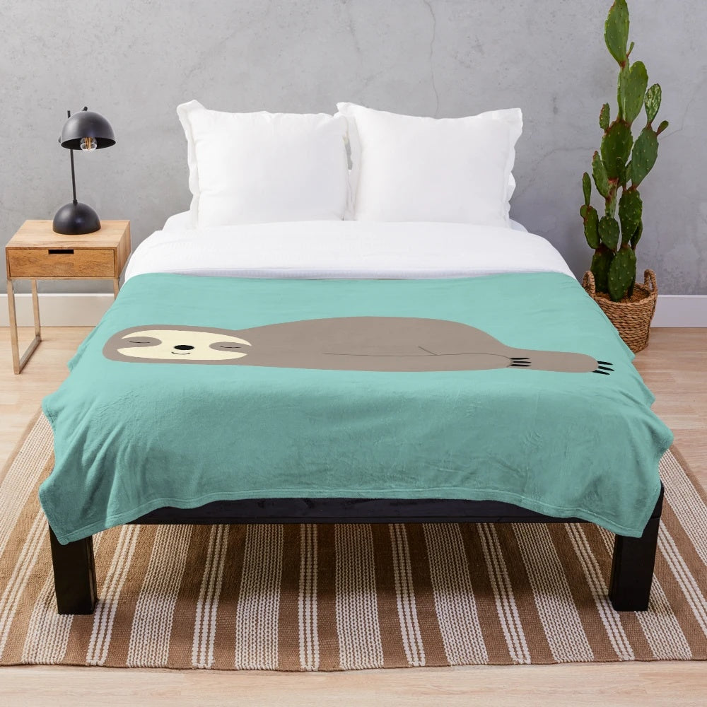 Soft and snuggly sloth plush blanket for relaxation and naps