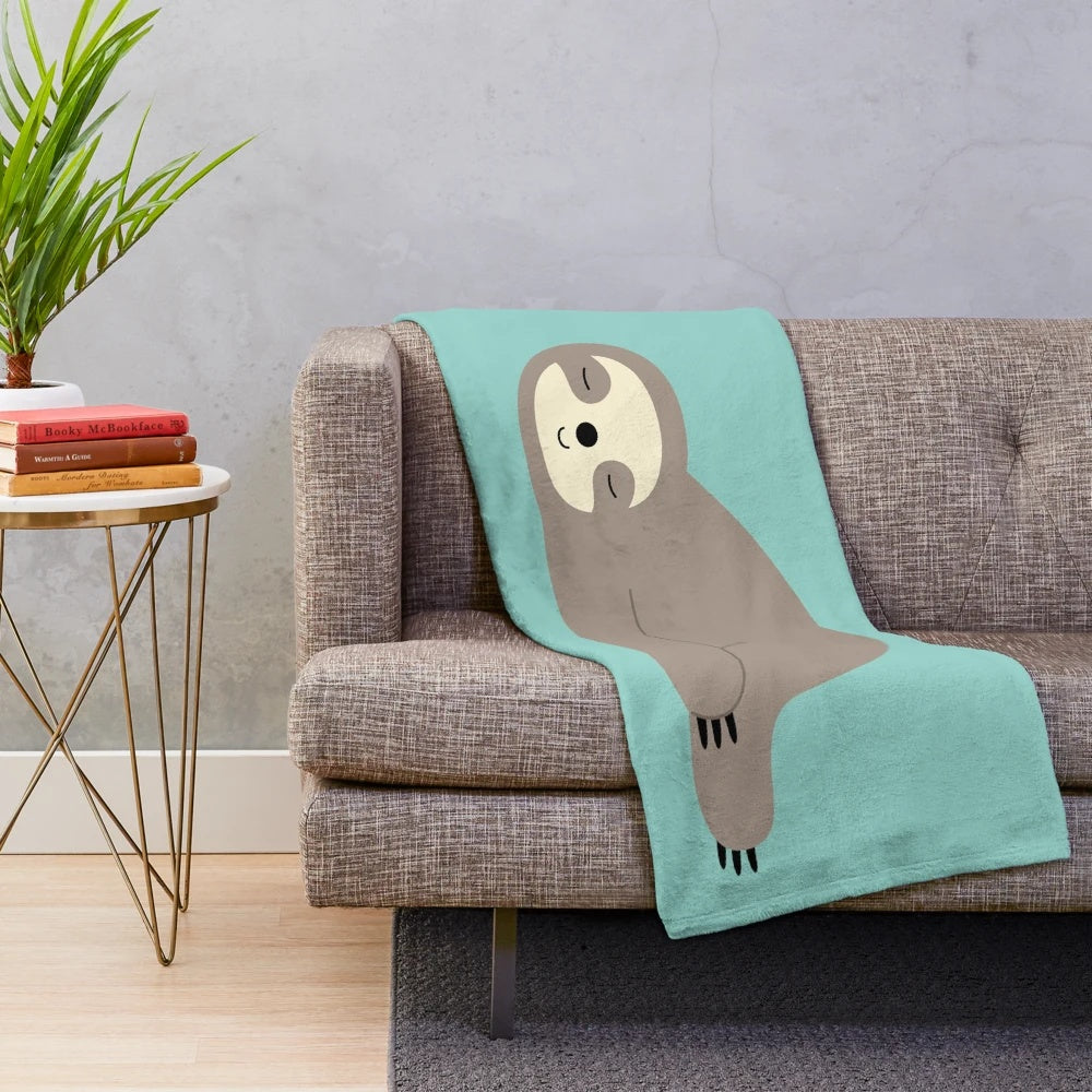 Soft and snuggly sloth plush blanket for relaxation and naps