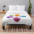 Sunny Bunnies plush blanket featuring adorable cartoon rabbits