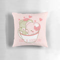 Soft, plush teddy bear pillow with a mocha latte design, perfect for home decor.