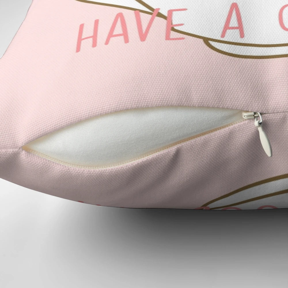 Soft, plush teddy bear pillow with a mocha latte design, perfect for home decor.