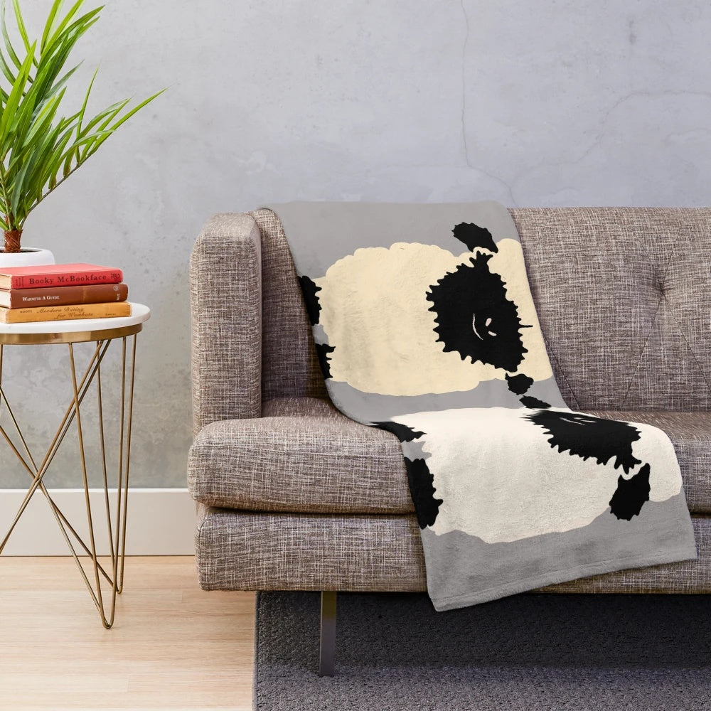 Valais black nose sheep plush blanket