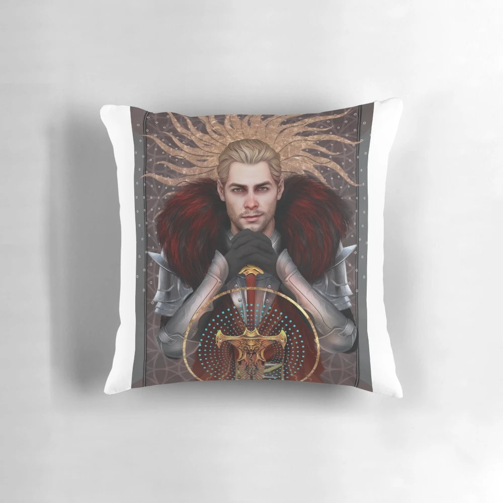 Cullen Rutherford Commander Tarot Pillow - Dragon Age Inspired Templar Tapestry