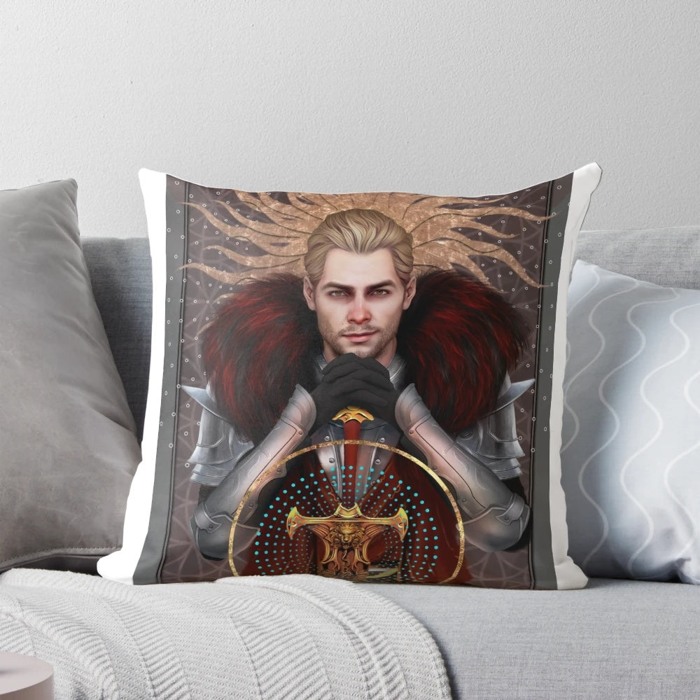 Cullen Rutherford Commander Tarot Pillow - Dragon Age Inspired Templar Tapestry