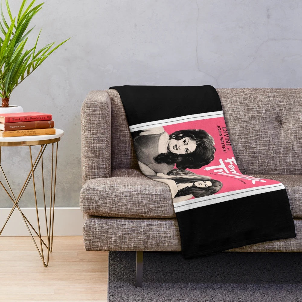 John Waters 'Female Trouble' cult movie inspired plush blanket
