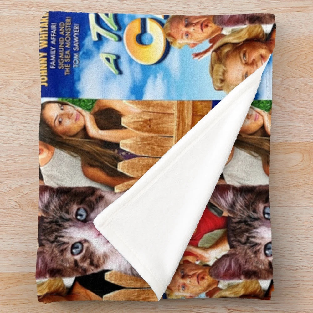 Plush blanket featuring the cult classic movie 'A Talking Cat!?!