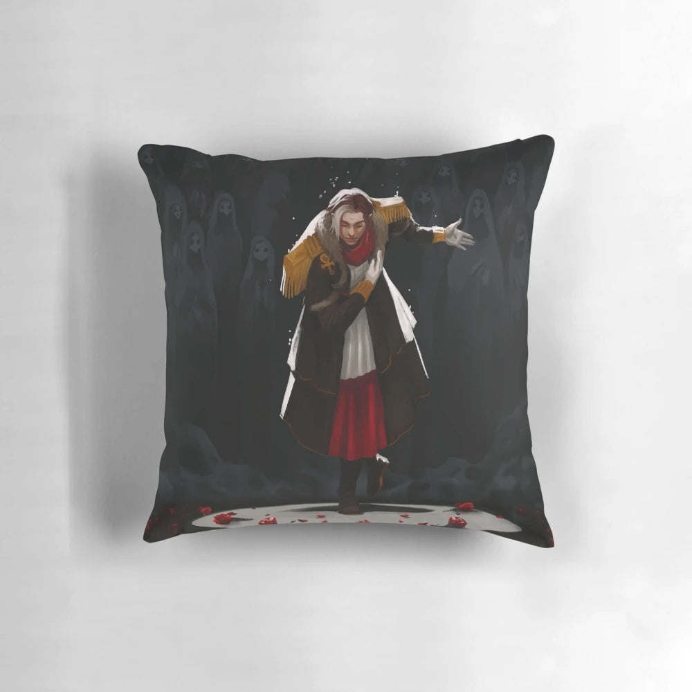 Curtain Call Pillow featuring Emet-Selch and Hades from Final Fantasy XIV Shadowbringers