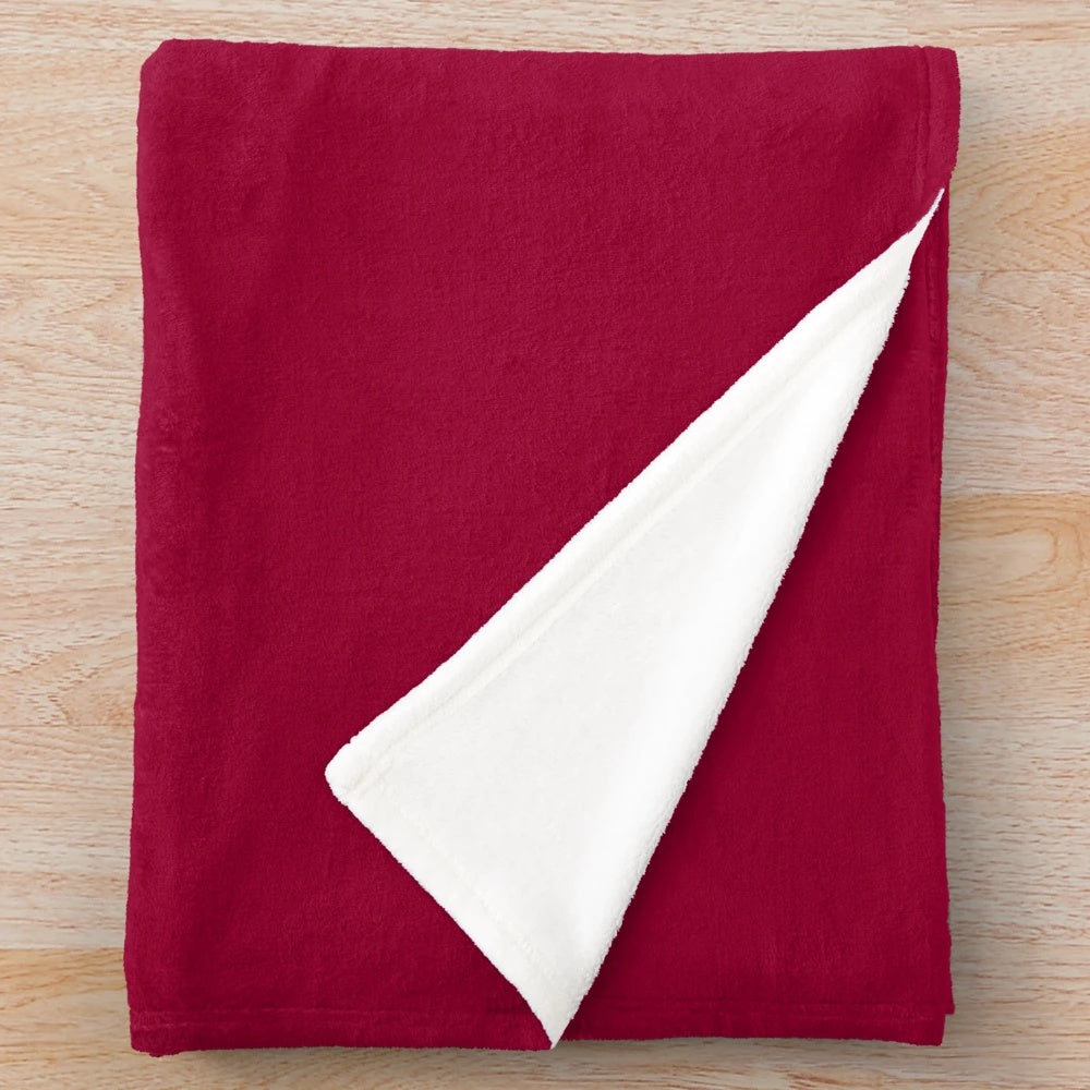 Curved college font plush blanket featuring the Lafayette college logo