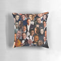A custom pillow featuring a collage of photos of Daniel Craig