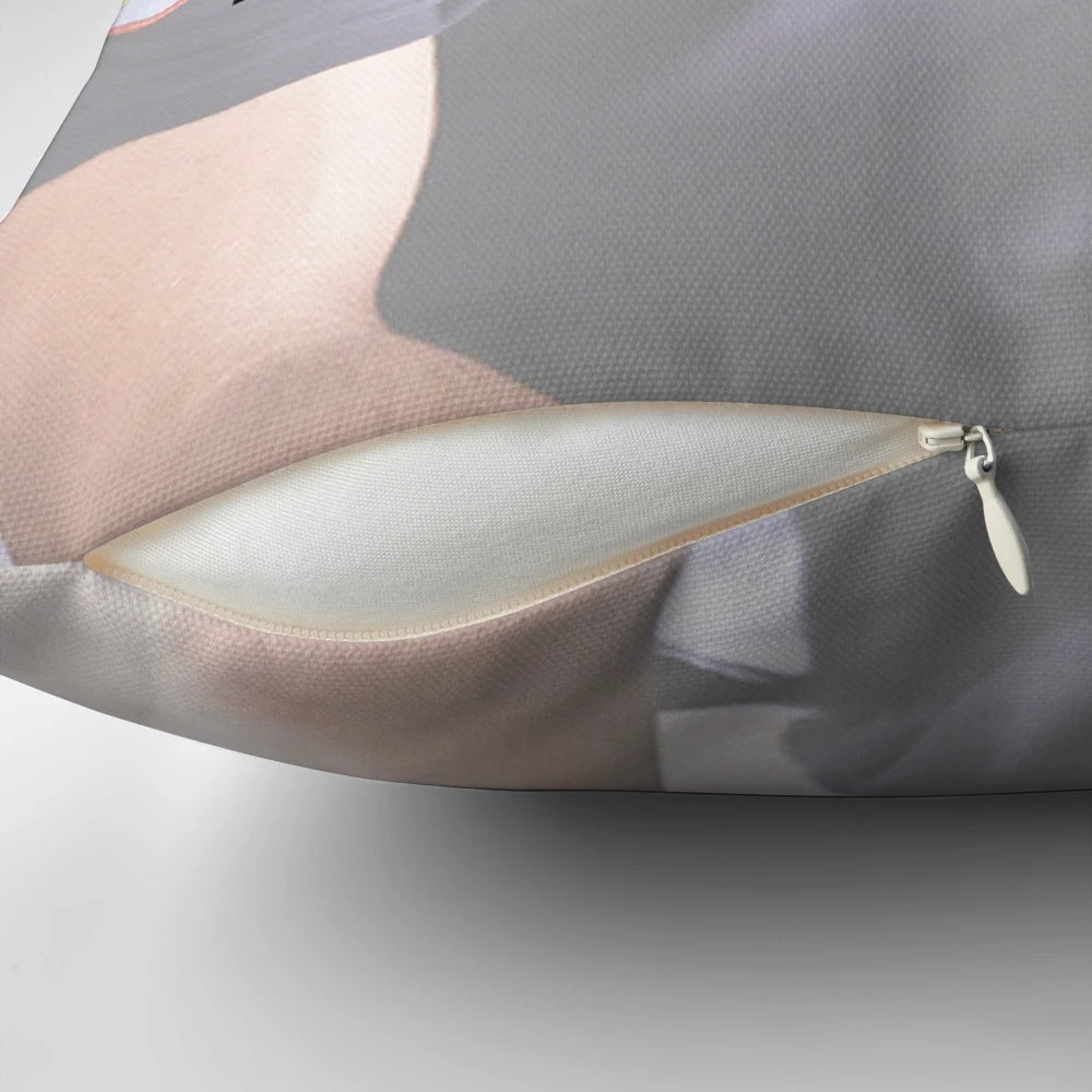 Custom decorative pillow featuring a design inspired by the character Kelly Severide from the TV show Chicago Fire.