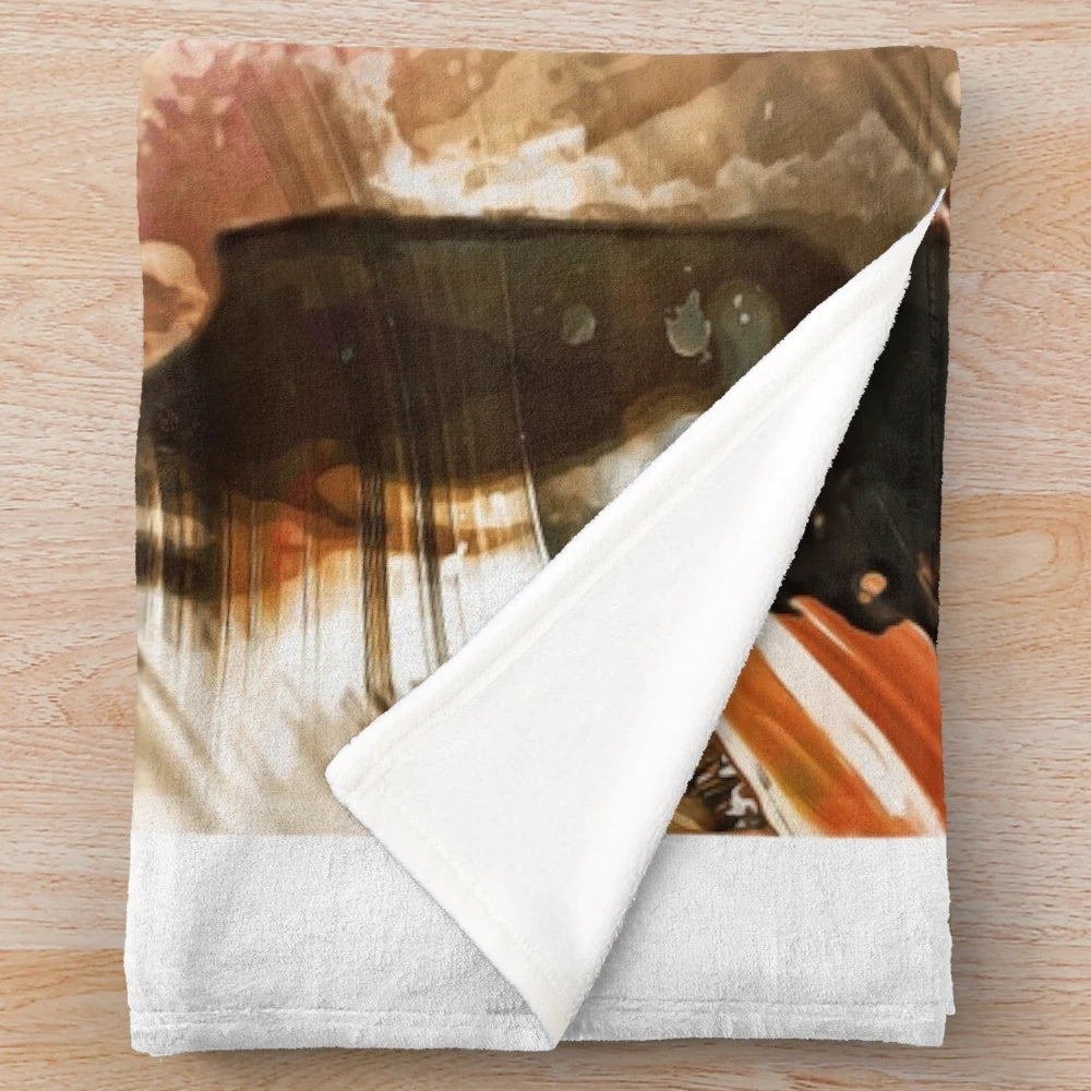 Custom digital artwork plush blanket featuring Patrick Swayze
