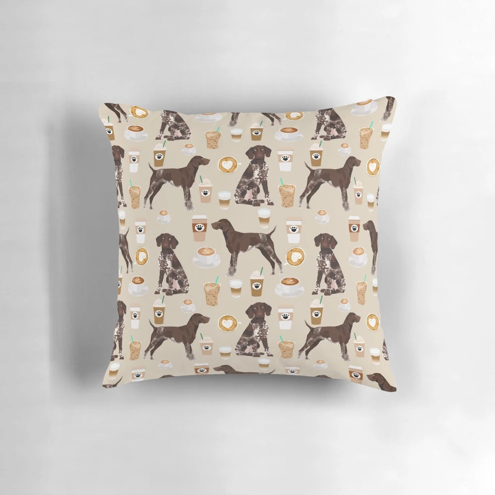 Custom portrait of a German Shorthair Pointer dog, a pet-friendly coffee lover's gift
