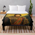 Keanu Reeves plush blanket with custom pop art portrait design