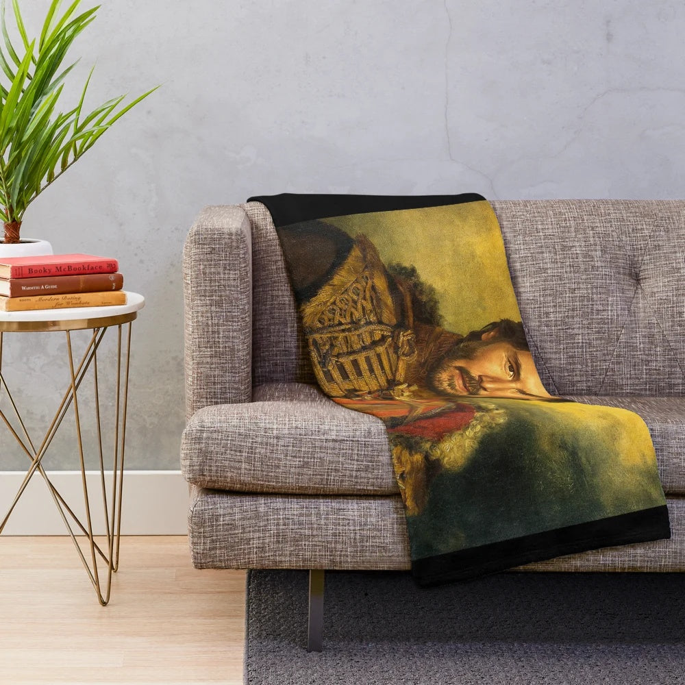 Keanu Reeves plush blanket with custom pop art portrait design