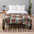 Lewis Capaldi collage design printed on a soft, plush blanket