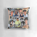 Custom Noah Beck inspired collage design printed on a soft, plush pillow